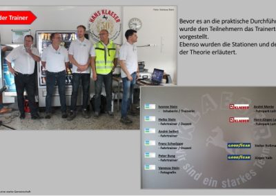 Trainerteam steht vor einem Snack automaten in einem Seminarraum.